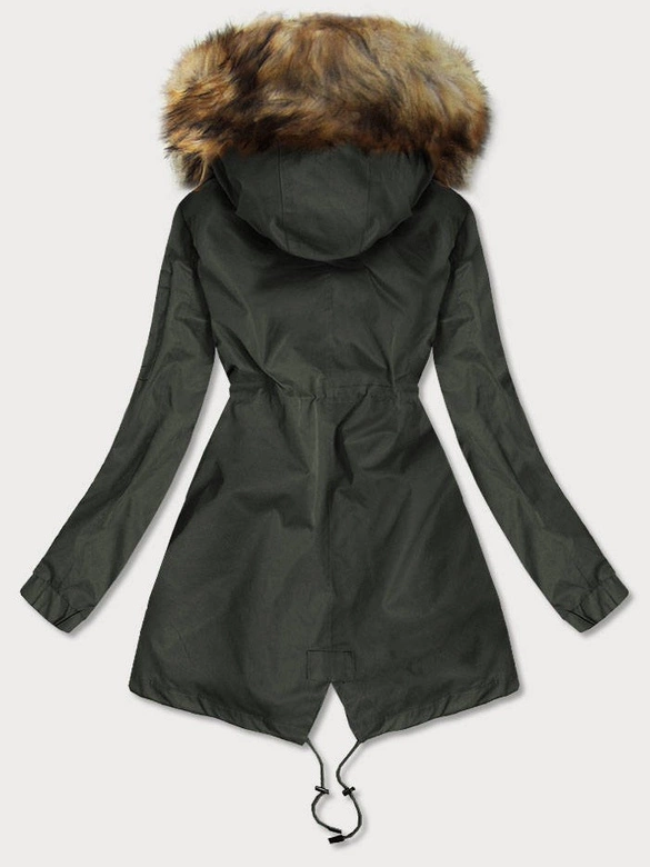Zimowa kurtka damska 3 w 1 khaki (b9558-11)
