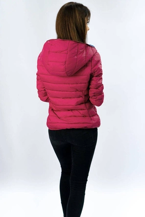 PIKOWANA KURTKA Z KAPTUREM BORDOWA (7092)