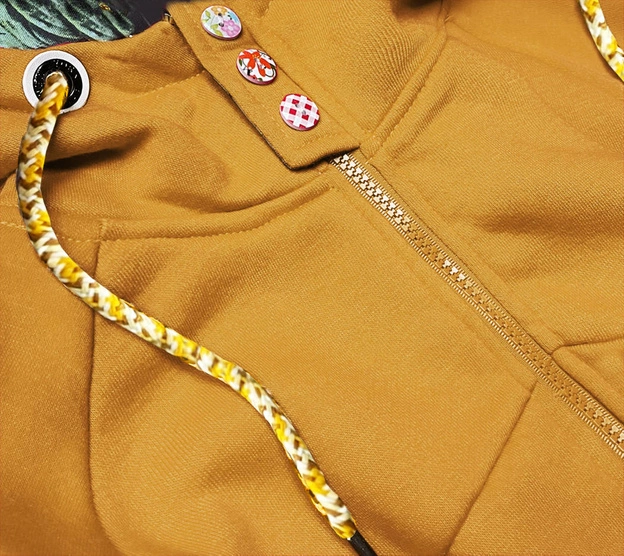 Bluza damska na suwak żółta (amg861)