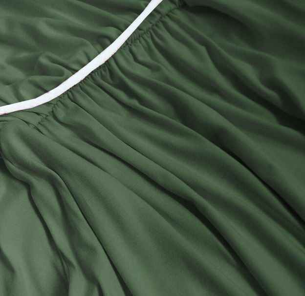 LUŹNA SUKIENKA MAXI W GUMKĘ KHAKI (593ART)