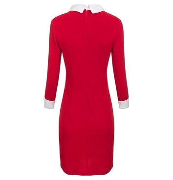 SUKIENKA Z KOŁNIERZEM I NASZYJNIKIEM CZERWONA (9313)