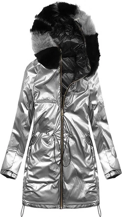 Dwustronna zimowa damska kurtka czarna (1908)