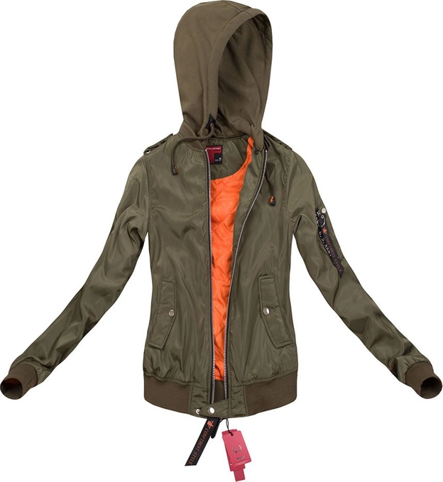 KURTKA BOMBERKA Z KAPTUREM KHAKI (M06)
