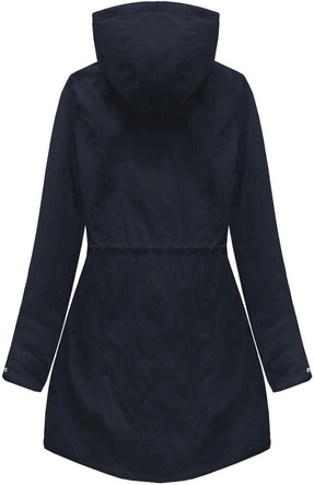 DWUSTRONNA PARKA Z KAPTUREM GRANATOWO-CZERWONA (W0232)