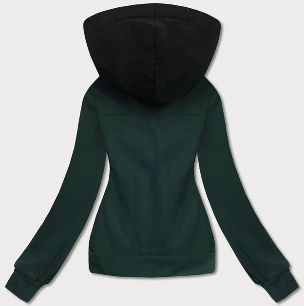 Krótka bluza rozpinana damska ciemna zielona (AMG-63)