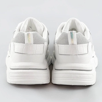 Sneakersy damskie z brokatowymi wstawkami biało-szare (lu-2)
