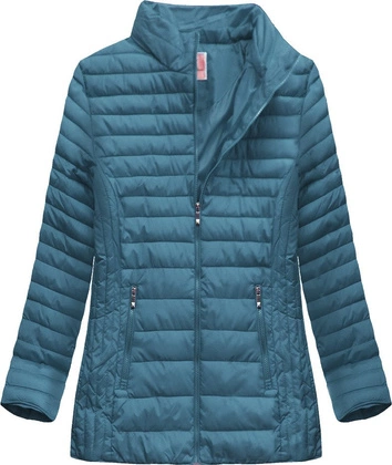 PIKOWANA KURTKA Z KAPTUREM NIEBIESKA (XW262BIGX)