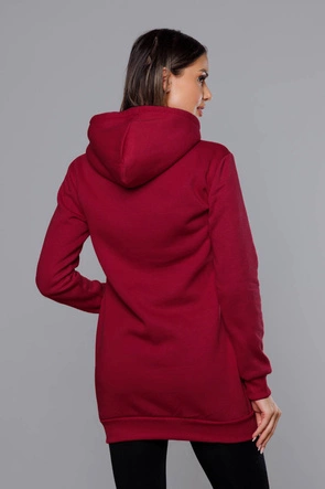 Damska bluza kangurka bordowa (YS10003-21)