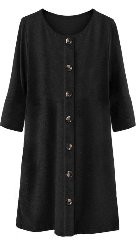 SUKIENKA Z GUZIKAMI I BUFIASTYMI RĘKAWAMI CZARNA (233ART)