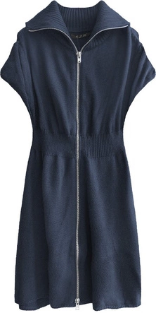 DŁUGI SWETER Z GOLFEM GRANATOWY (X1224X)