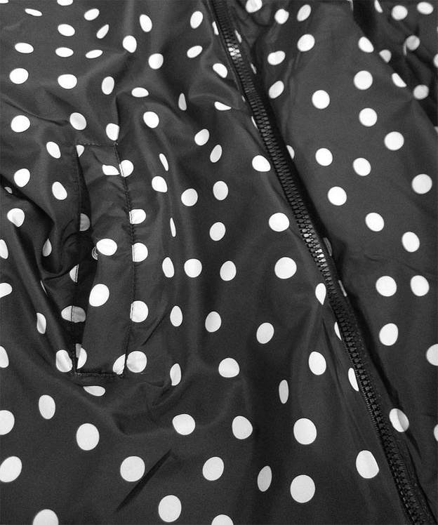 Dwustronna kurtka damska z kapturem czerwona w kropki (W352)