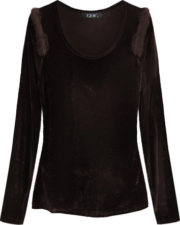 BLUZKA Z FUTERKIEM BRĄZOWA (3685)