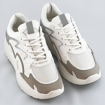 Damskie buty sportowe na platformie białe (c1090)