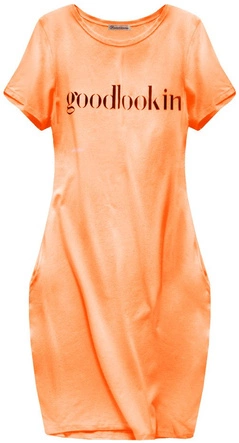 SUKIENKA Z KRÓTKIM RĘKAWEM NEONOWA POMARAŃCZOWA (288ART)