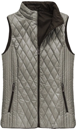 PIKOWANY BEZRĘKAWNIK Z KAPTUREM CAPPUCCINO (B1066-30)