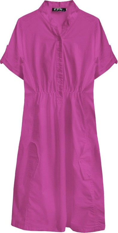 BAWEŁNIANA SUKIENKA KOSZULOWA AMARANTOWA (1052)