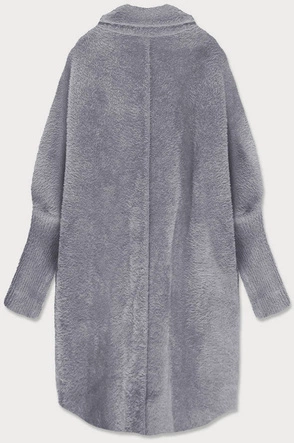 WEŁNIANA NARZUTKA ALPAKA SZARA (7108)