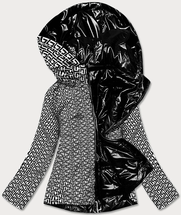 Dwustronna kurtka damska czarno/biała (w588big)