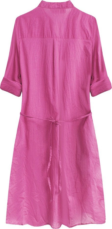 DŁUGA KOSZULA Z ZAKŁADKAMI AMARANTOWA (1032)