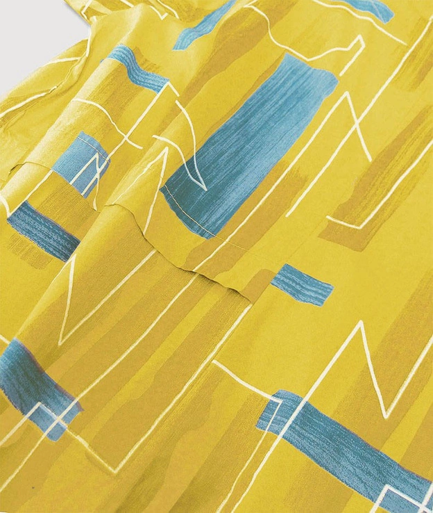 BAWEŁNIANA SUKIENKA OVERSIZE MUSZTARDOWA (340ART)