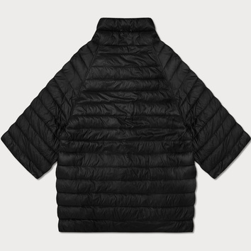 Dwustronna kurtka damska plus size z rękawem 3/4 Goodlookin czarna/panterka (M6-6308-1)