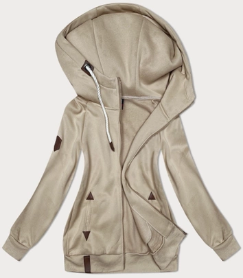 Rozpinana gładka bluza damska beżowa (2311)