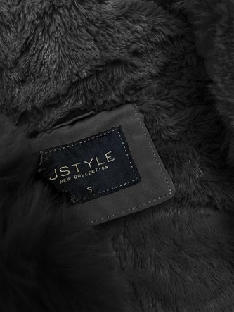 Krótka parka zimowa na futerku czarna (16M9062-392)