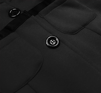 Krótka bluza rozpinana damska czarna (AMG-63)