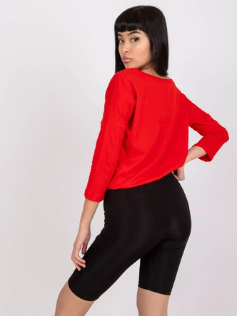 Luźna bluzka z wiązaniem na dole czerwona (4691)