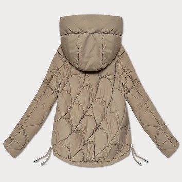 Przejściowa pikowana kurtka damska z kapturem S'West beżowa (B8297-12)