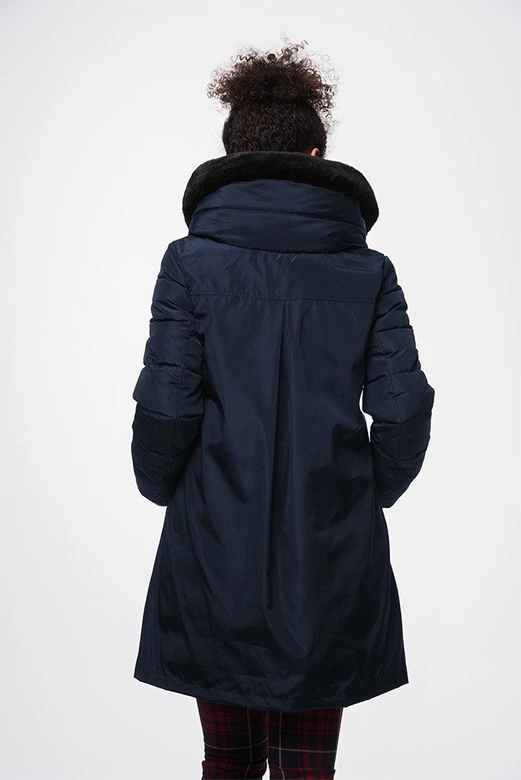 KURTKA Z ŁĄCZONYCH MATERIAŁÓW GRANATOWA (J19-011)