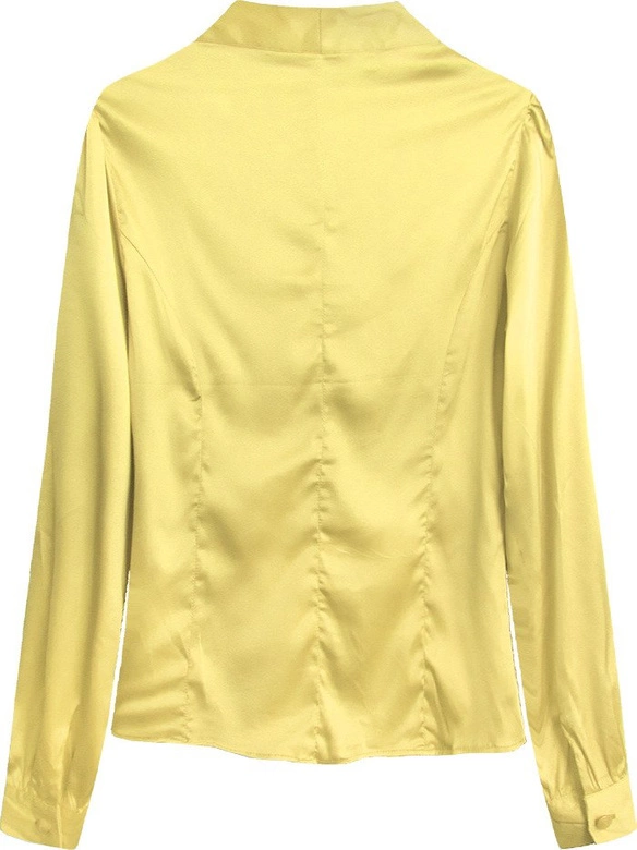 SATYNOWA KOSZULA Z WIĄZANĄ STÓJKĄ ŻÓŁTA (1064)