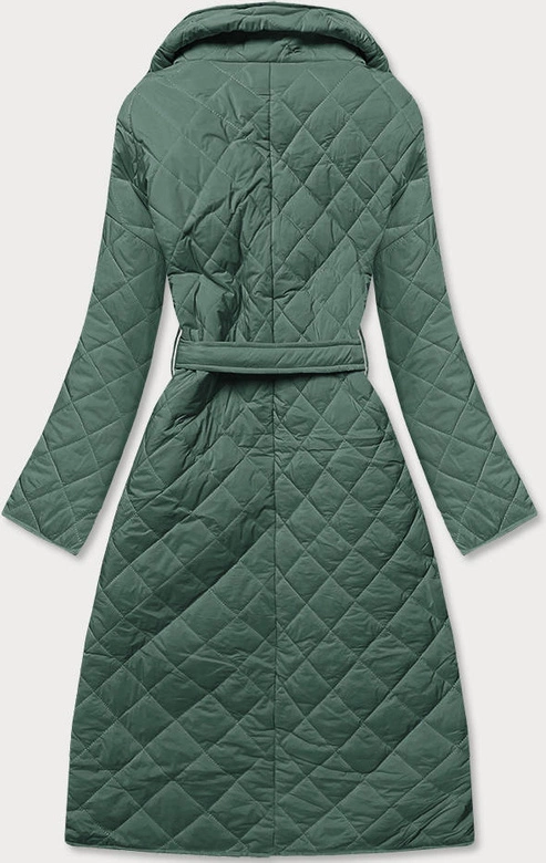 Pikowana kurtka z kołnierzem zielona (AG8-8010)