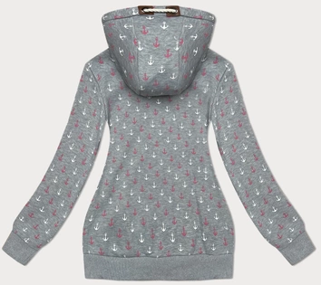 Ciepła rozpinana bluza w kotwice szara (2307)