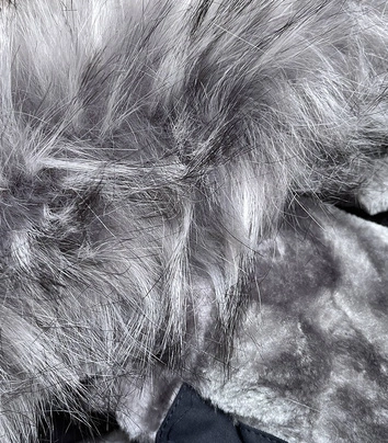 PARKA DAMSKA ZIMOWA Z FUTERKIEM GRANAT-SZARY (B532-3070)