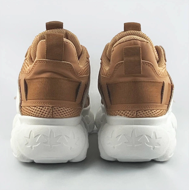 Sneakersy damskie na platformie karmelowe (ym-151)