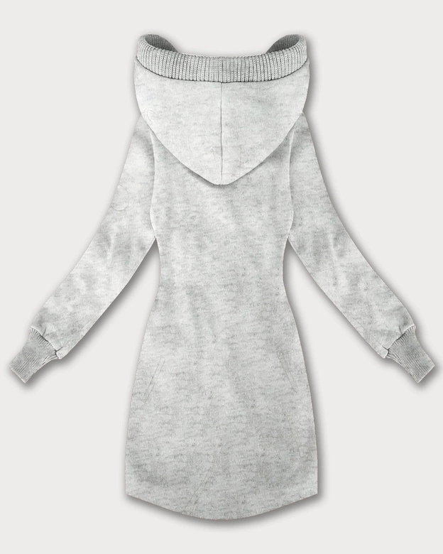 Damska bluza ze swetrowymi wstawkami LHD jasny szary (AMG-172A)