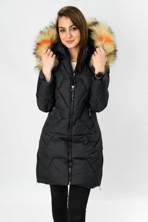 PIKOWANA KURTKA DAMSKA CZARNA (2013-1)