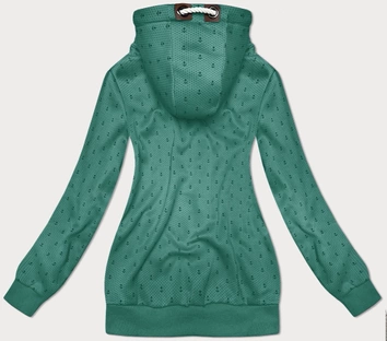 Rozpinana bluza damska ze ściągaczami turkusowa (2306)