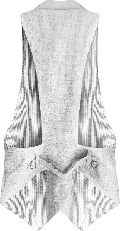 KRÓTKA ELEGANCKA KAMIZELKA JASNOSZARA (X1222X)