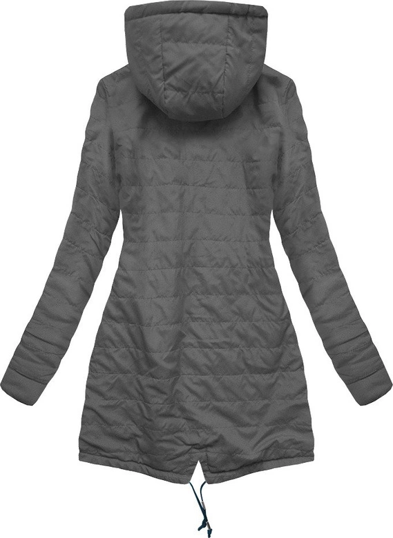 DWUSTRONNA PARKA Z KAPTUREM GRANATOWO-SZARA (W303)