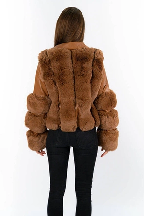 KRÓTKA RAMONESKA Z FUTREM KARMELOWA (CV2035)