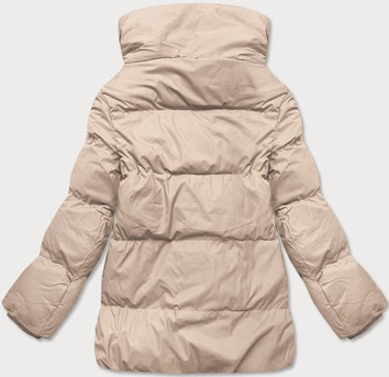 KRÓTKA KURTKA ZIMOWA Z WYSOKĄ STÓJKĄ BEŻOWA (5M729-62)