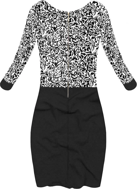 SUKIENKA Z ORNAMENTAMI BIAŁO-CZARNA (1683/2)