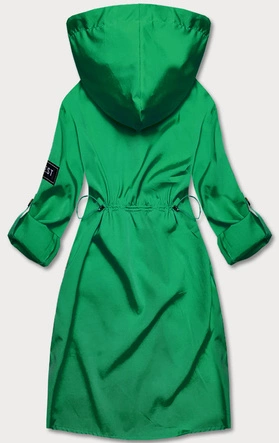 Cienka narzutka damska z kapturem zielona (B8118-82)