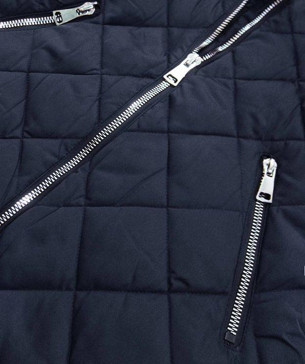 Pikowana kurtka damska zimowa granatowa (lf808)