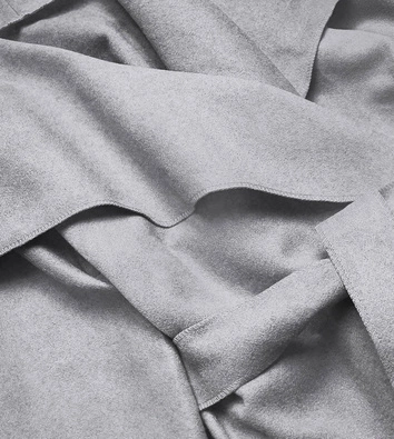 Minimalistyczny płaszcz damski szary (747ART)