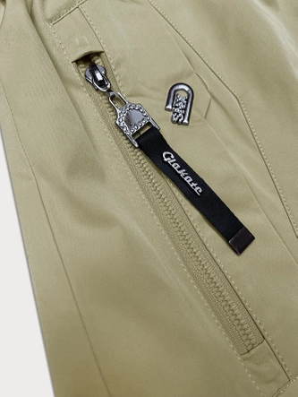 Cienki płaszcz damski z podwijanymi rękawami Glakate beż (LU98019#)