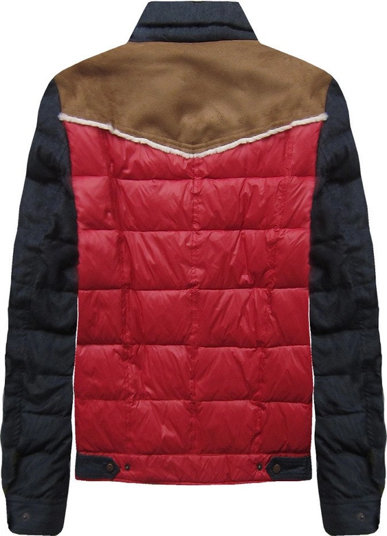 KURTKA Z PUCHEM NATURALNYM CZERWONA (6032)