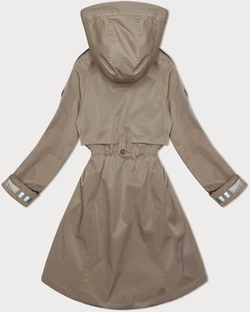 Cienka parka damska z kapturem BH Forever jasny khaki(3) (BH-2403)